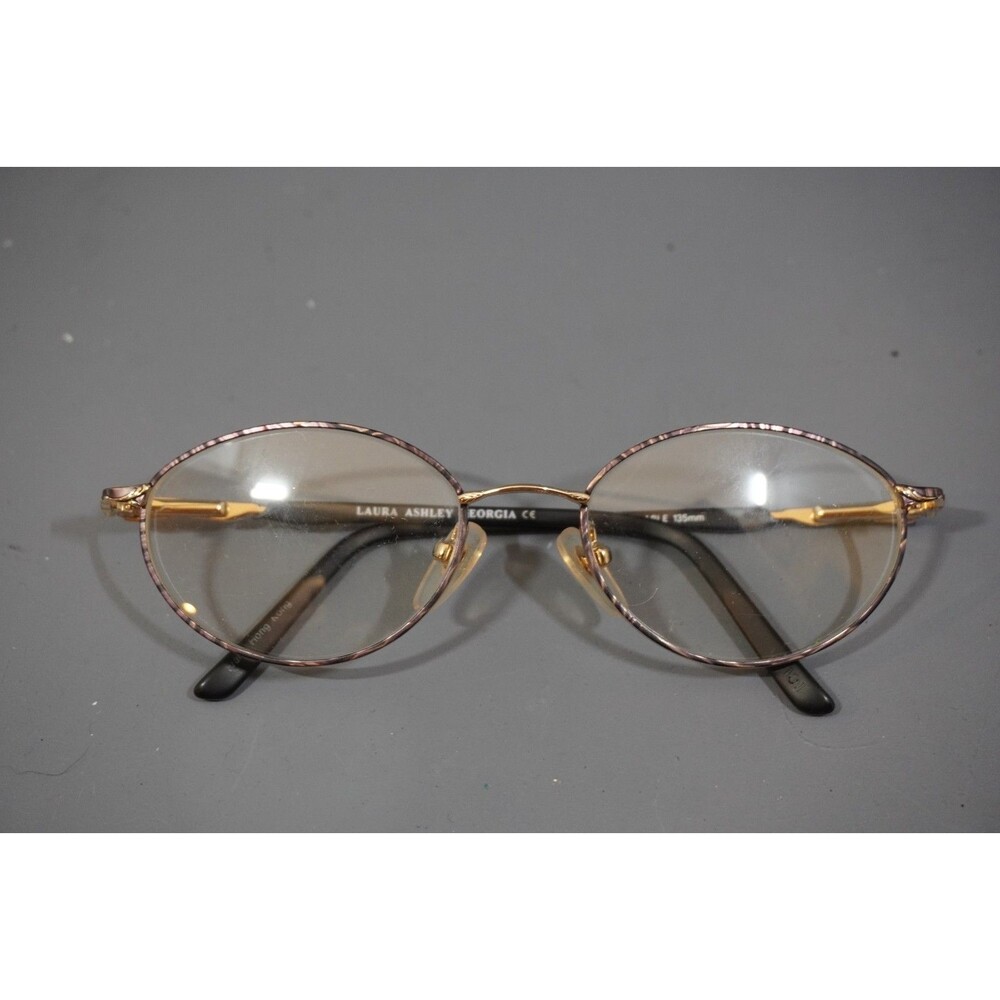 Laura Ashley Georgia SABLE Gold Purple 50-18 135 Vintage Oval Eyeglasses FRAMES
